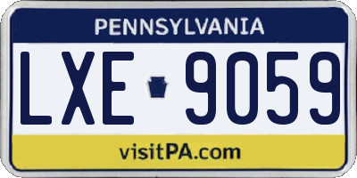 PA license plate LXE9059