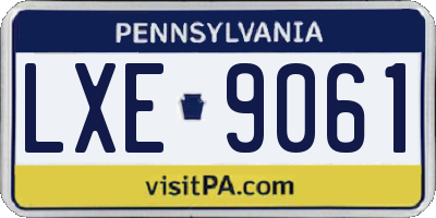 PA license plate LXE9061