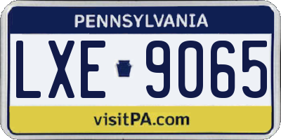 PA license plate LXE9065