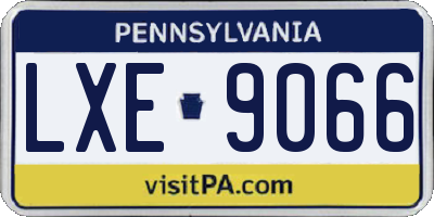 PA license plate LXE9066