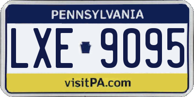 PA license plate LXE9095