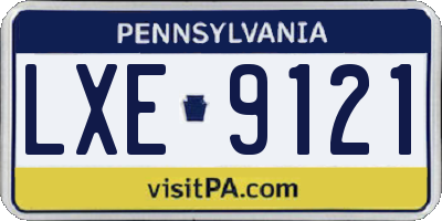 PA license plate LXE9121