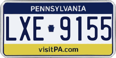 PA license plate LXE9155