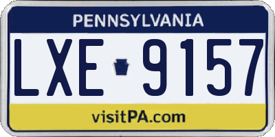 PA license plate LXE9157