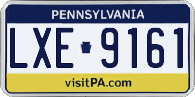 PA license plate LXE9161