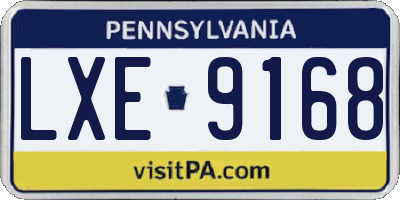 PA license plate LXE9168