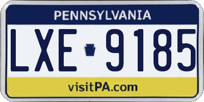 PA license plate LXE9185