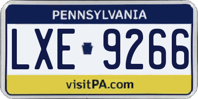 PA license plate LXE9266
