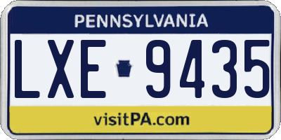 PA license plate LXE9435