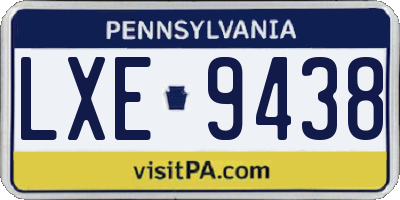 PA license plate LXE9438