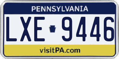 PA license plate LXE9446