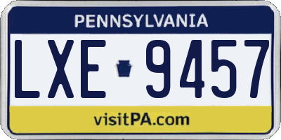 PA license plate LXE9457