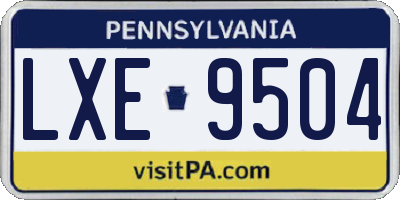 PA license plate LXE9504