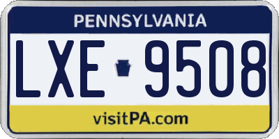 PA license plate LXE9508