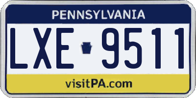 PA license plate LXE9511
