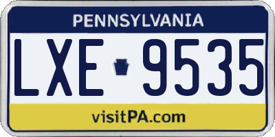 PA license plate LXE9535