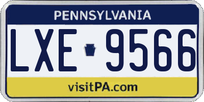 PA license plate LXE9566