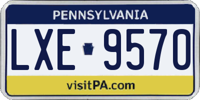 PA license plate LXE9570