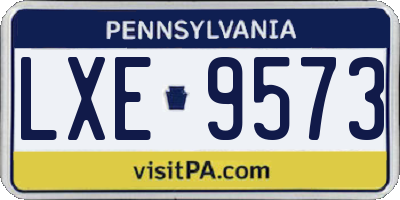 PA license plate LXE9573