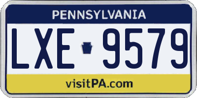 PA license plate LXE9579