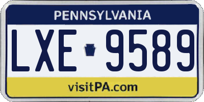 PA license plate LXE9589