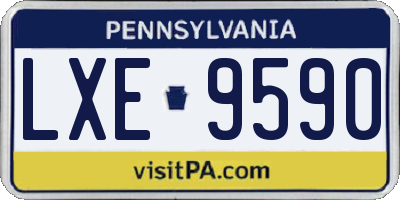 PA license plate LXE9590