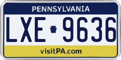 PA license plate LXE9636