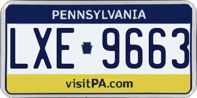 PA license plate LXE9663