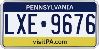 PA license plate LXE9676