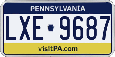 PA license plate LXE9687