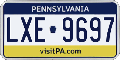 PA license plate LXE9697