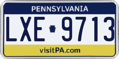 PA license plate LXE9713