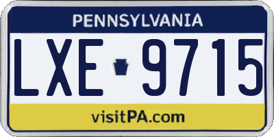 PA license plate LXE9715