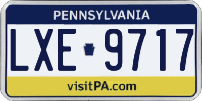 PA license plate LXE9717
