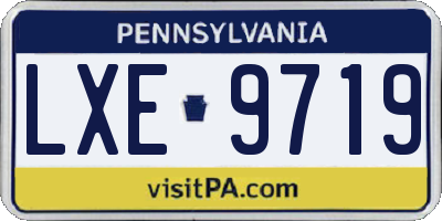 PA license plate LXE9719