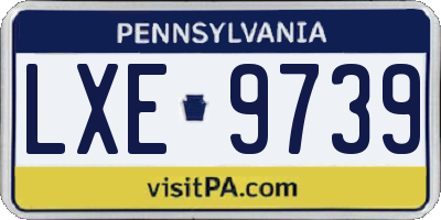 PA license plate LXE9739