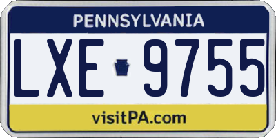 PA license plate LXE9755