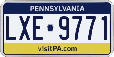 PA license plate LXE9771