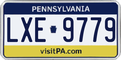PA license plate LXE9779