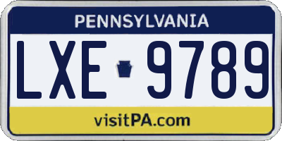 PA license plate LXE9789