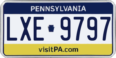 PA license plate LXE9797