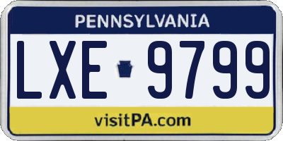 PA license plate LXE9799