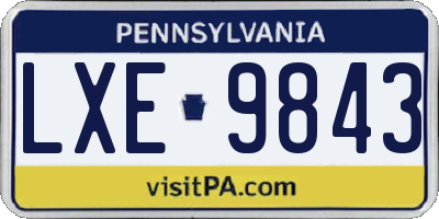 PA license plate LXE9843