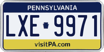 PA license plate LXE9971