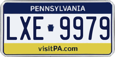 PA license plate LXE9979