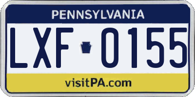 PA license plate LXF0155