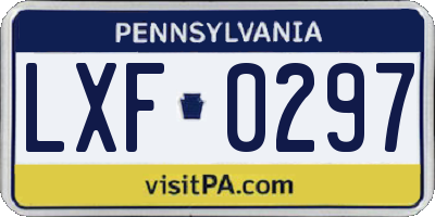 PA license plate LXF0297