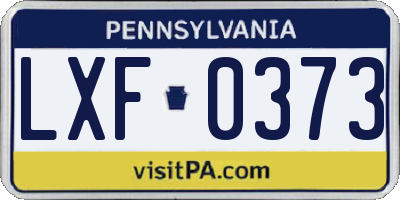 PA license plate LXF0373