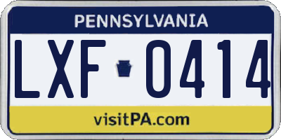 PA license plate LXF0414