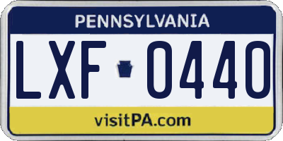 PA license plate LXF0440